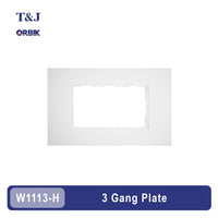 T&J Orbik W1113-H three gang plate white