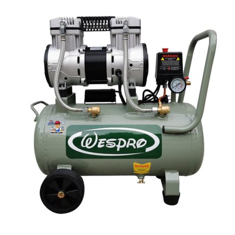 Wespro oil-less air compressor family reference; WAC80-2 model and 80L size are listed in the product title
