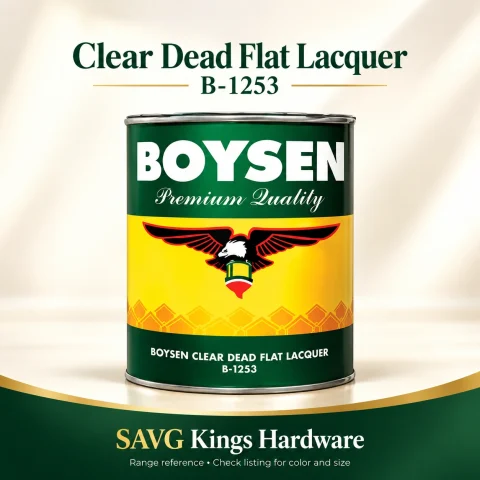 Boysen Clear Dead Flat Lacquer B-1253 representative packaging; check listing for exact color and size; additional components are separate unless specified