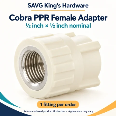 Cobra PPR Female Adapter ½″ × ½″ — reference-based product illustration, sold as 1 fitting