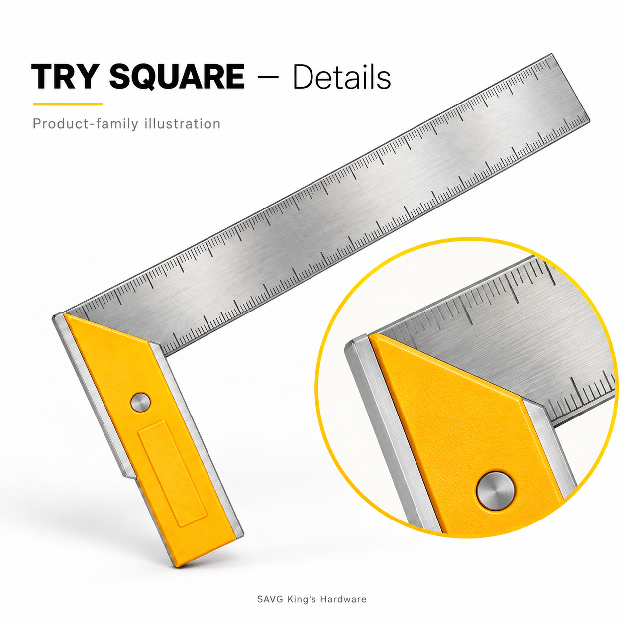 TRY SQUARE: enlarged product detail. Product-family illustration.