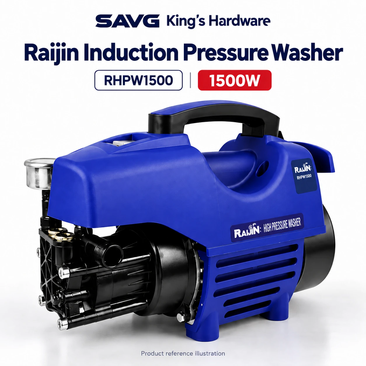 Raijin Induction Pressure Washer RHPW1500 1500W product reference illustration