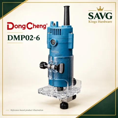 DongCheng DMP02-6 350W Wood Trimmer — reference-based product illustration.