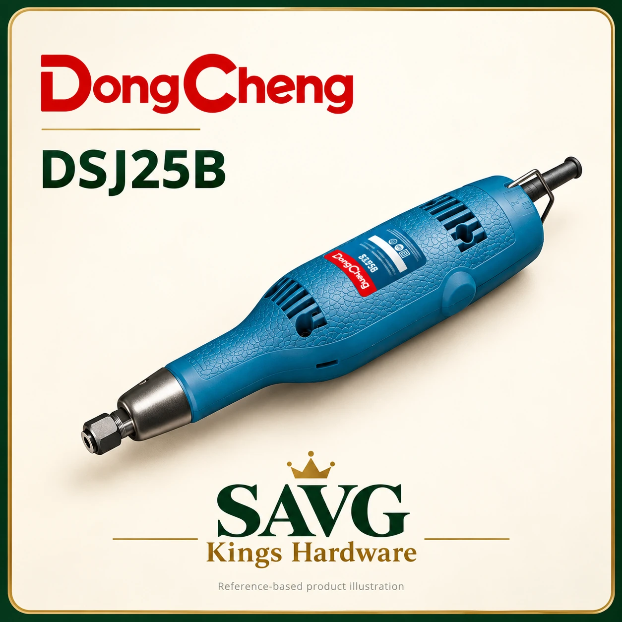 DongCheng DSJ25B 240W 6mm Die Grinder — reference-based product illustration.