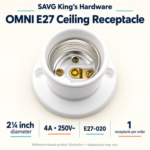 OMNI E27 Ceiling Receptacle 2¼″, 4A – E27-020 – SAVG King's Hardware reference illustration