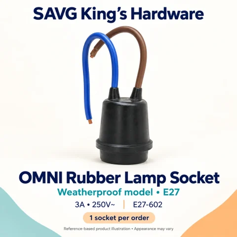 OMNI E27 Weatherproof Rubber Lamp Socket 3A – E27-602 – SAVG King's Hardware reference illustration