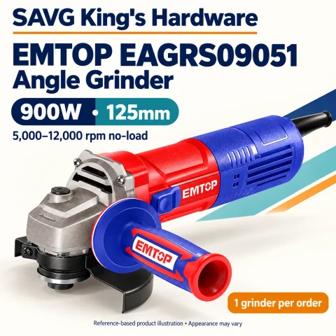 EMTOP EAGRS09051 Variable-Speed Angle Grinder 125mm, 900W — reference-based product illustration