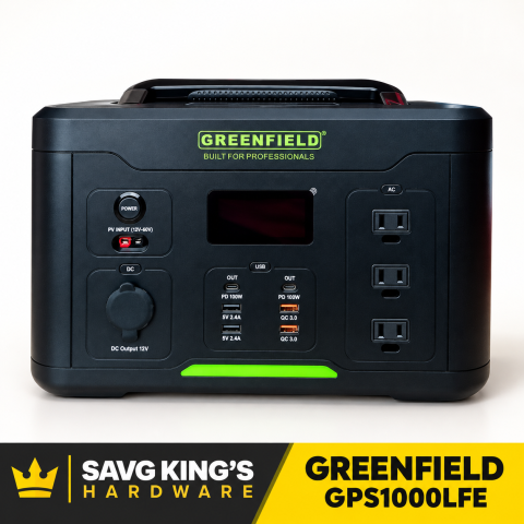Greenfield GPS1000LFE 1000W Portable Power Station — main power station only, solar panel sold separately