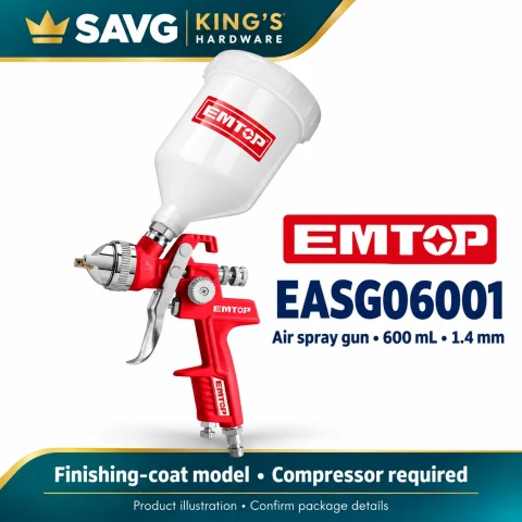EMTOP EASG06001 Air Spray Gun — 600 mL, 1.4 mm Nozzle — original product illustration