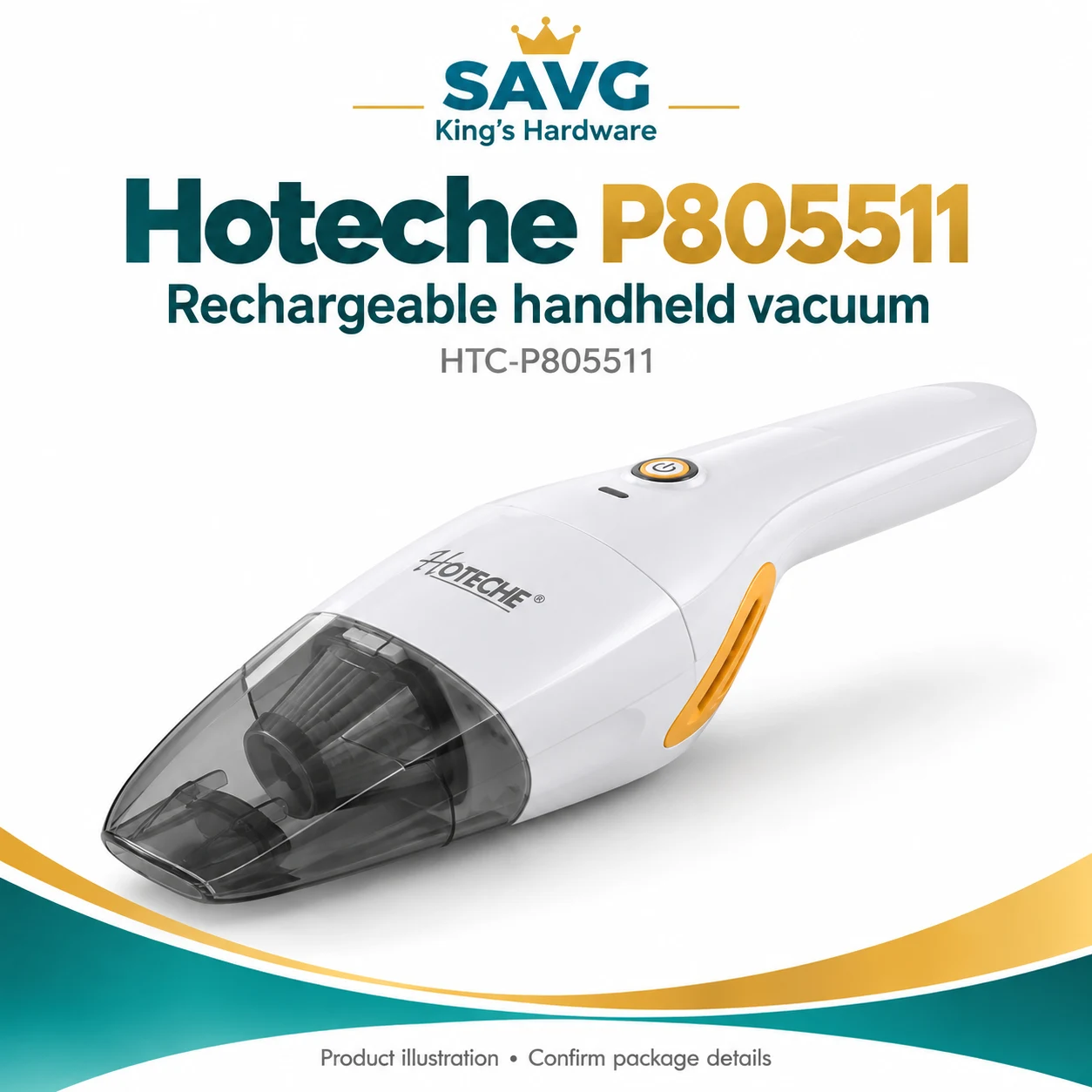 Hoteche P805511 Rechargeable Handheld Vacuum Cleaner — original product illustration