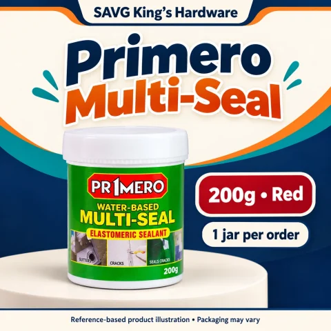 Primero Multi-Seal Elastomeric Waterproofing Sealant 200g – Red; one jar; reference-based illustration