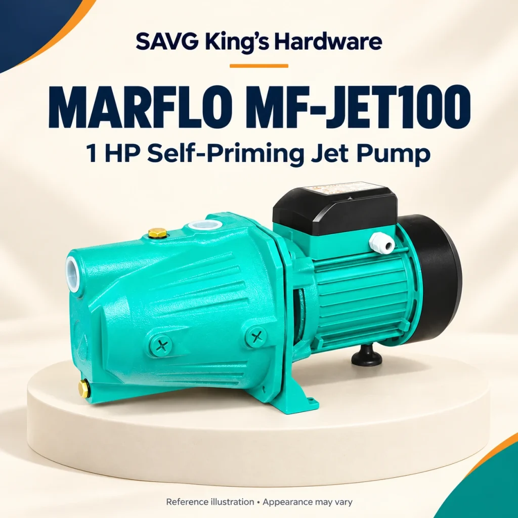 Marflo MF-JET100 1HP Self-Priming Jet Pump reference illustration