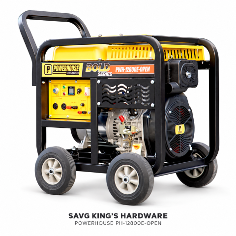 Powerhouse PH-12800E-OPEN Bold Series Diesel Generator — generator unit only