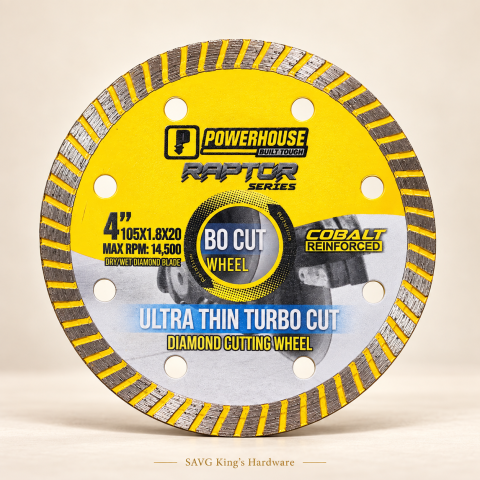Powerhouse Raptor 4" X-Turbo Mesh-Rim Diamond Wheel PHRS-DCW-MR105 — reference-based product illustration