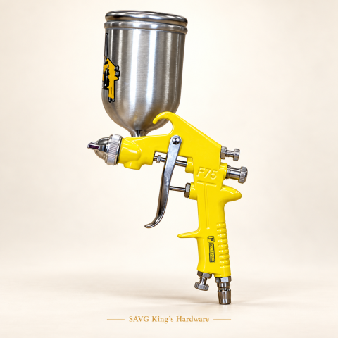 Powerhouse Gravity Air Spray Gun F75 — 400mL Cup — reference-based product illustration