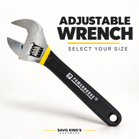 Powerhouse adjustable wrench — select size