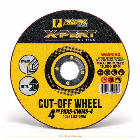 Powerhouse X-Pert 4" Metal & Stainless Cutting Wheel PHXS-CWMS-4 — reference-based product illustration