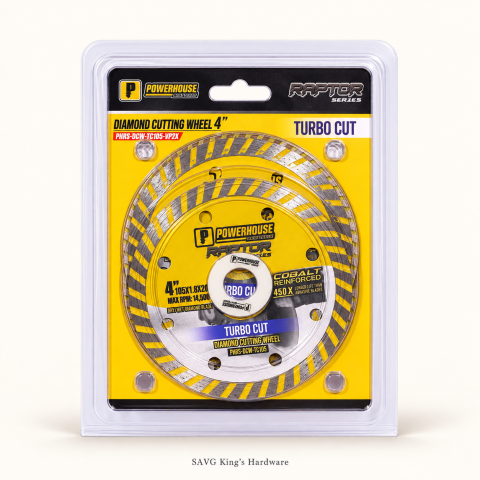 Powerhouse Raptor 4-inch Diamond Cutting Wheel Value Pack — Turbo Cut — reference-based product illustration