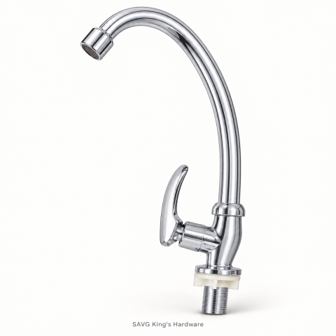 Waterhouse 18-inch Pillar-Mounted Gooseneck Faucet — Lever Handle