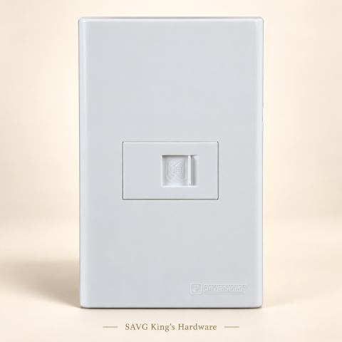 Powerhouse Electric 1-Gang Telephone Outlet Plate LHWDTEL-300-P1 — reference-based product illustration