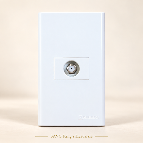Powerhouse Electric 1-Gang TV Cable Outlet Plate LHWDTV-302-P1 — reference-based product illustration
