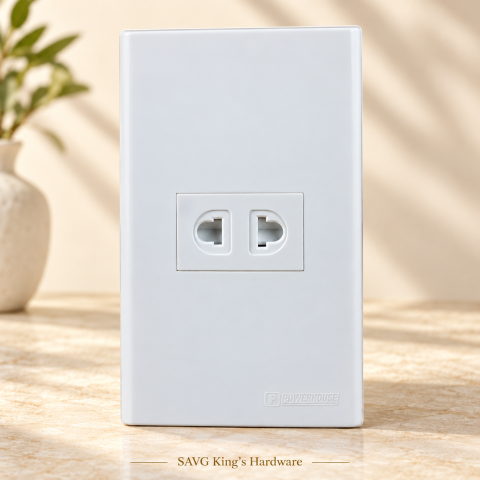 Powerhouse Electric 1-Gang Universal Outlet Plate LHWD-402-P1 — reference-based product illustration