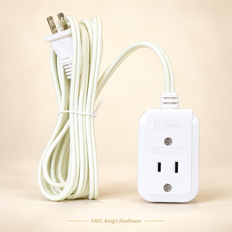 Powerhouse Electric 3-Gang Flat-Pin Extension Cord — 3m — reference-based product illustration