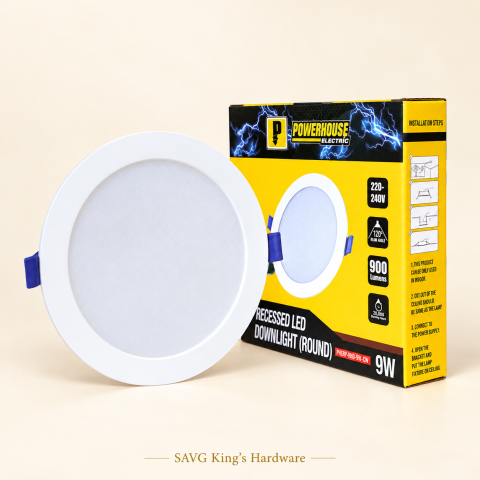 Powerhouse Electric 9W Round Recessed LED Downlight — Cool White — reference-based product illustration