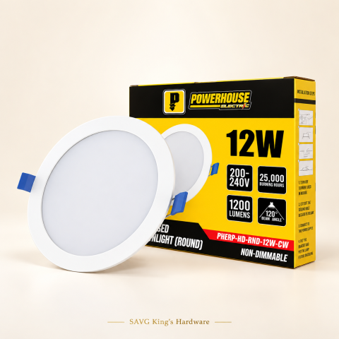 Powerhouse Electric 12W Round Recessed LED Downlight — Cool White — reference-based product illustration