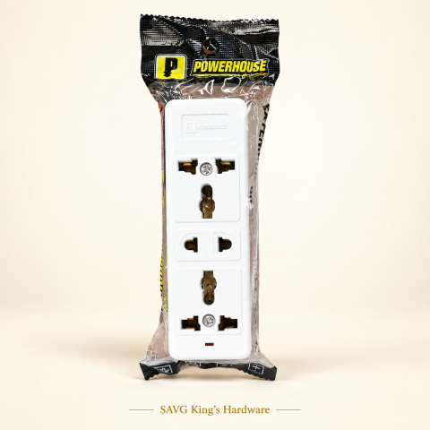 Powerhouse Electric 3-Gang Universal Outlet Body PHEC-200 — No Cord — reference-based product illustration