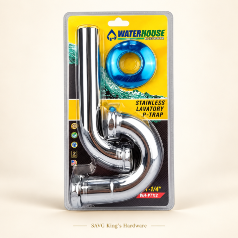Waterhouse Stainless P-Trap with Brass American Nut — 1-1/2-inch — reference-based product illustration
