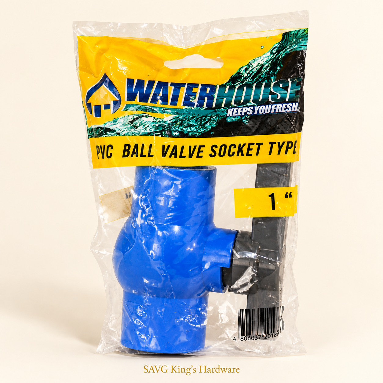 Waterhouse 1-inch PVC Socket Ball Valve — reference-based product illustration