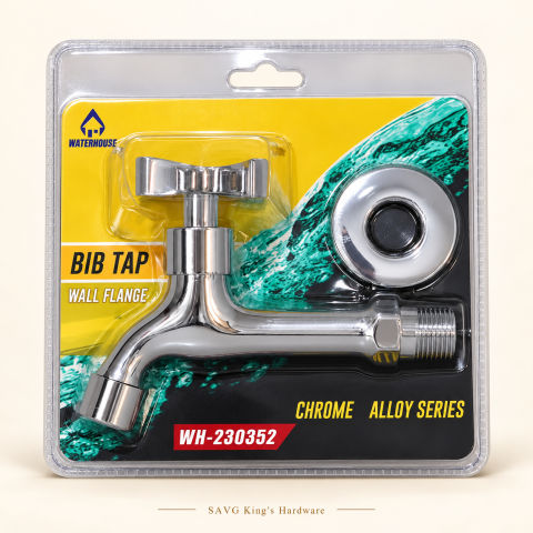 Waterhouse 6-inch Wall-Flange Bib Tap — Cross Handle WH230352 — reference-based product illustration