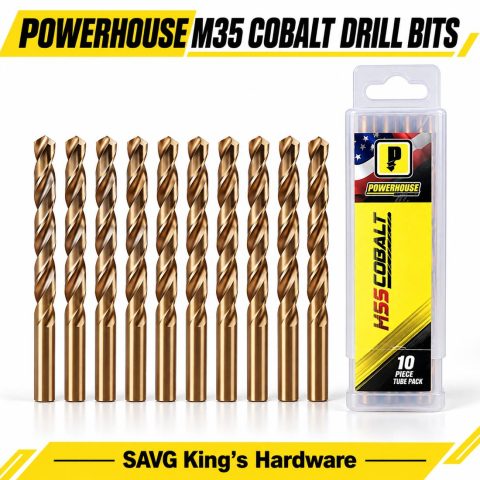 Powerhouse M35 Cobalt Jobber Drill Bit Tube Pack — 5/16-inch