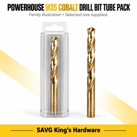 Powerhouse M35 Cobalt Jobber Drill Bit Tube Pack — 3/8-inch