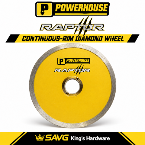 Powerhouse Raptor 4-inch Continuous-Rim Diamond Cutting Wheel — 105 × 1.8mm
