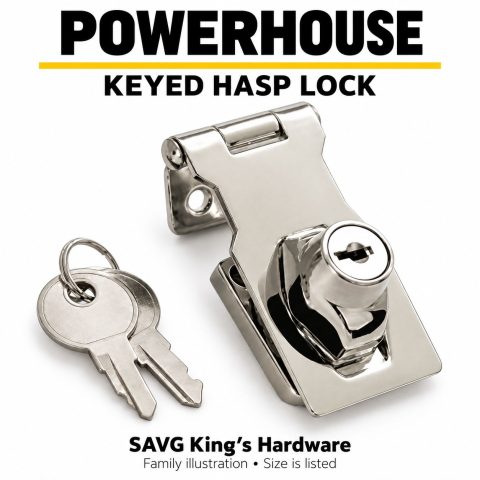 Powerhouse Keyed Hasp Lock — 3-inch