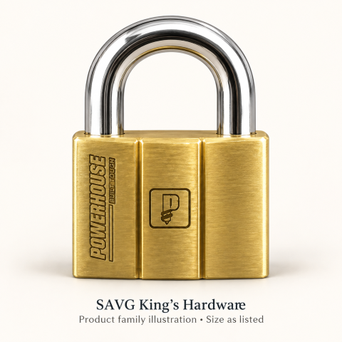 Powerhouse Solid Brass Padlock — 40mm Short Shackle PH-SBPL-140-S40MM — product illustration