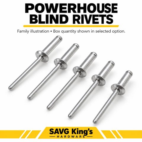 Powerhouse rivet product illustration from SAVG King's Hardware