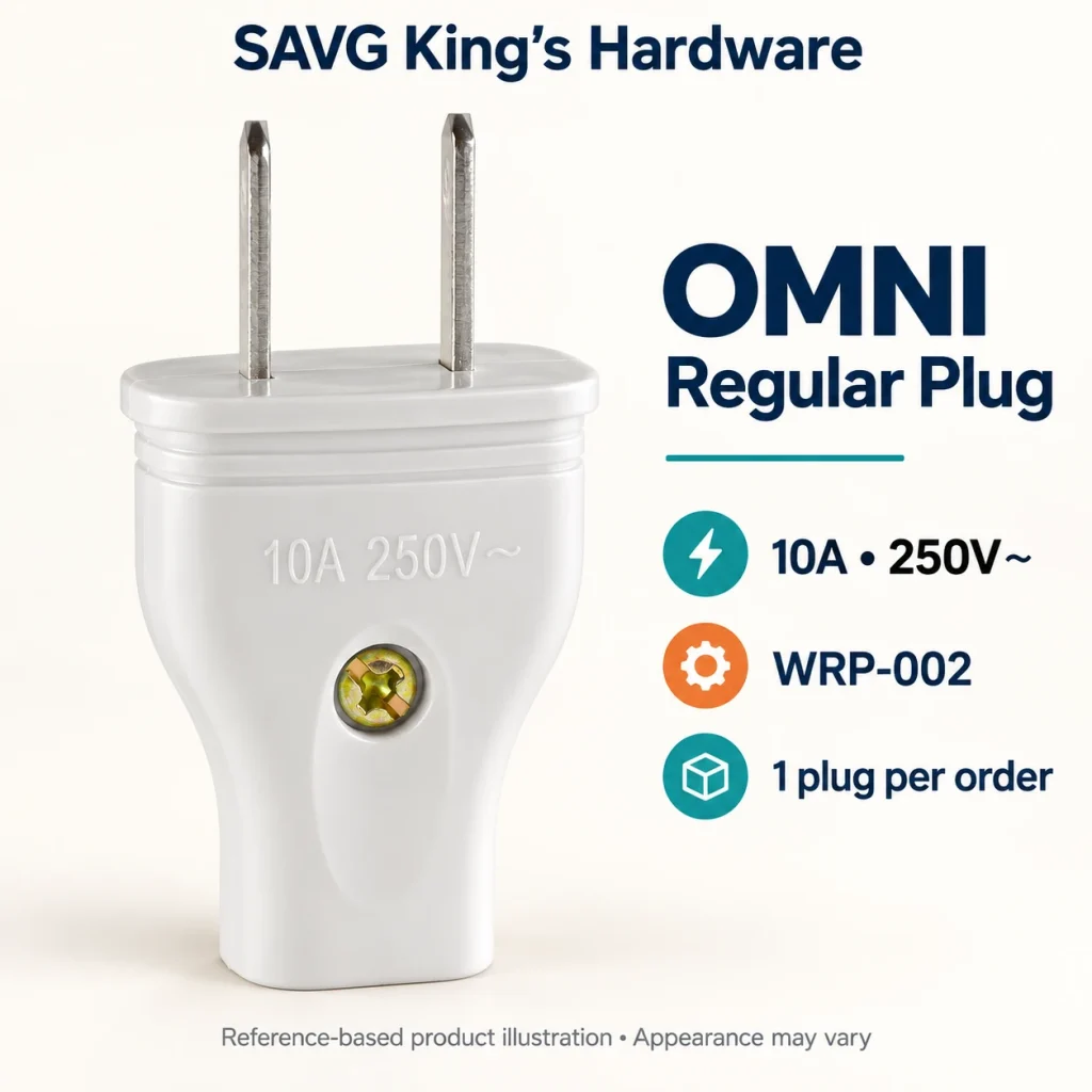 OMNI Regular Plug 10A 250V – WRP-002 – SAVG King's Hardware reference illustration