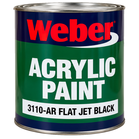 Weber 3110-AR Flat Jet Black acrylic coating, original product photo on white background
